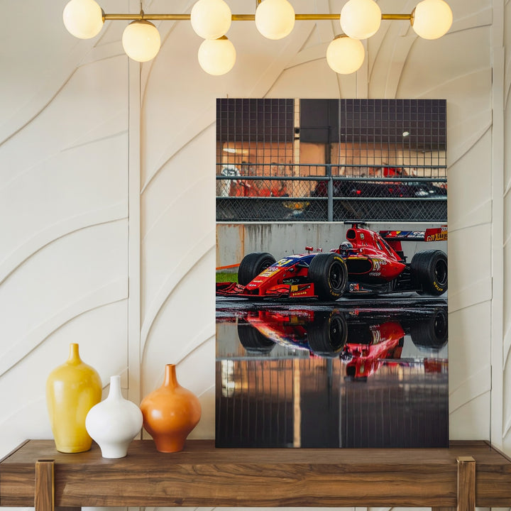 Red Bull Night Precision Canvas – Formula 1 Car with Reflected Asphalt - Gifitto