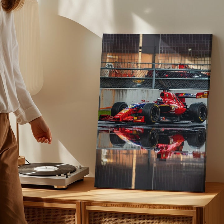 Red Bull Night Precision Canvas – Formula 1 Car with Reflected Asphalt - Gifitto