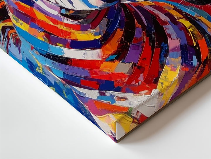 Rainbow Zebra Canvas – Bold Pop Art Animal in Vivid Color - Gifitto