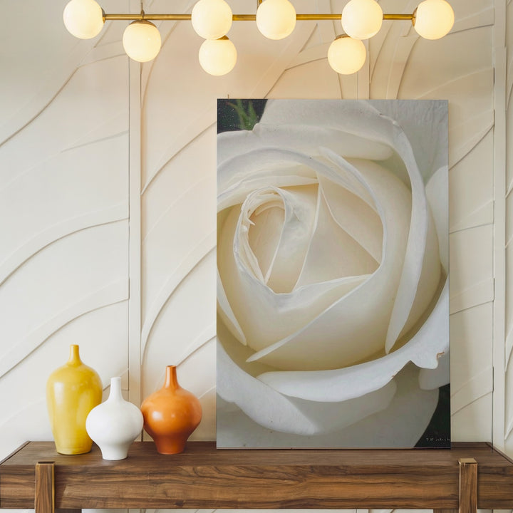 Hyperrealistic White Rose Canvas – Pure Elegance in Bloom - Gifitto