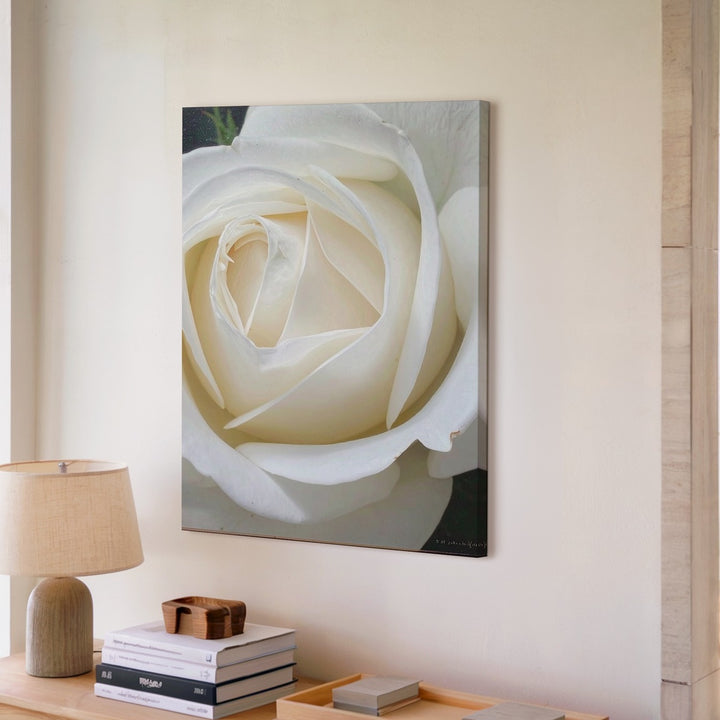 Hyperrealistic White Rose Canvas – Pure Elegance in Bloom - Gifitto