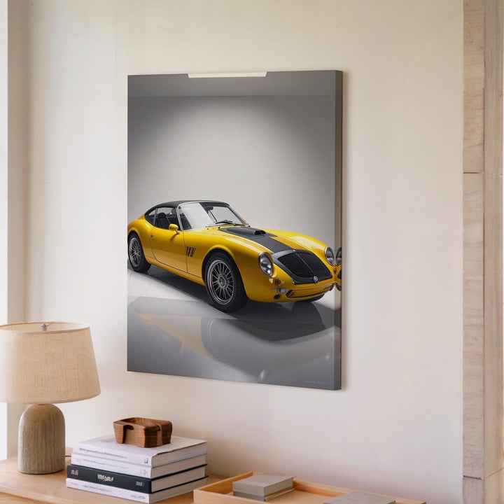 Lamborghini Miura Studio Canvas – Iconic Yellow Profile Automotive Art - Gifitto
