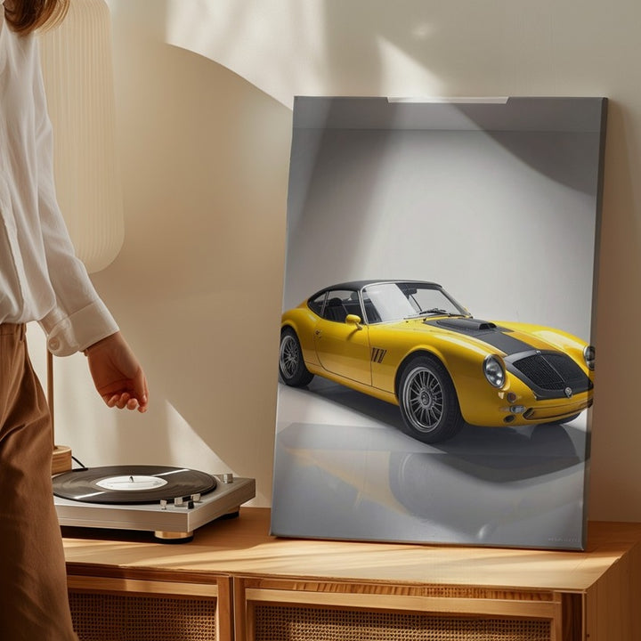 Lamborghini Miura Studio Canvas – Iconic Yellow Profile Automotive Art - Gifitto