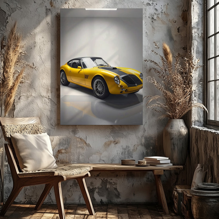 Lamborghini Miura Studio Canvas – Iconic Yellow Profile Automotive Art - Gifitto