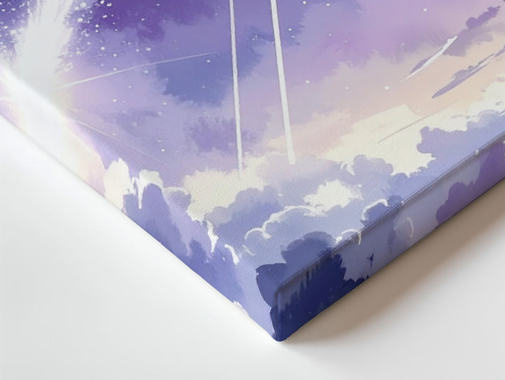 Wishing Comet Canvas – Radiant Streak Across a Violet Starry Sky - Gifitto