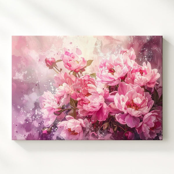 Ethereal Peonies Canvas – Dreamy Floral Painting in Soft Pink & Lavender - Gifitto
