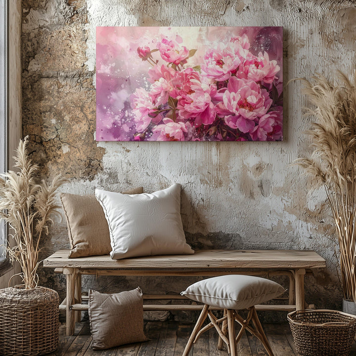 Ethereal Peonies Canvas – Dreamy Floral Painting in Soft Pink & Lavender - Gifitto