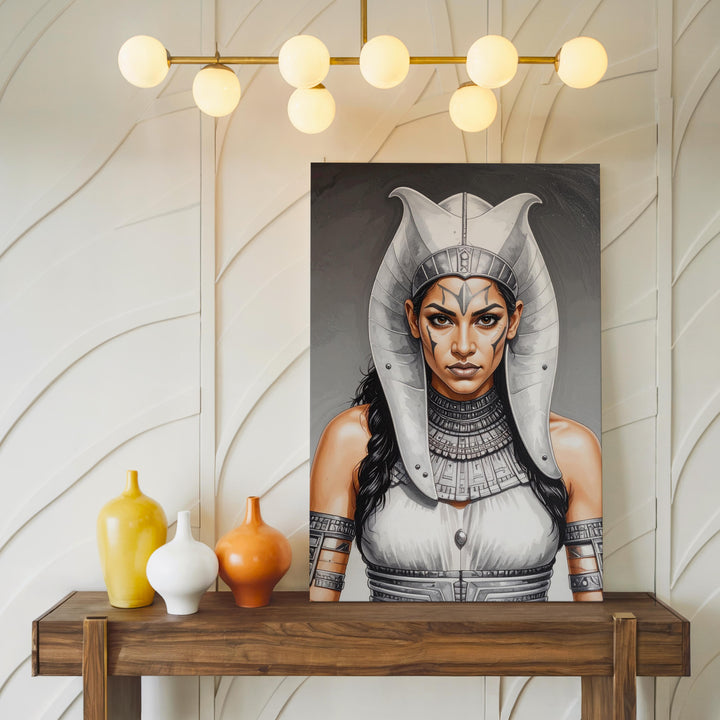 Warrior Woman Canvas – Fierce Battle-Ready Figure & Intense Presence Art - Gifitto