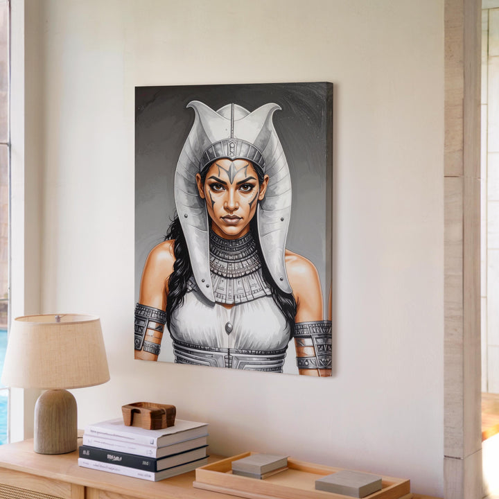 Warrior Woman Canvas – Fierce Battle-Ready Figure & Intense Presence Art - Gifitto