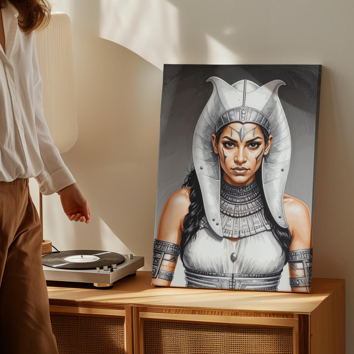 Warrior Woman Canvas – Fierce Battle-Ready Figure & Intense Presence Art - Gifitto
