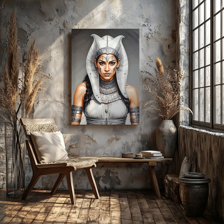 Warrior Woman Canvas – Fierce Battle-Ready Figure & Intense Presence Art - Gifitto