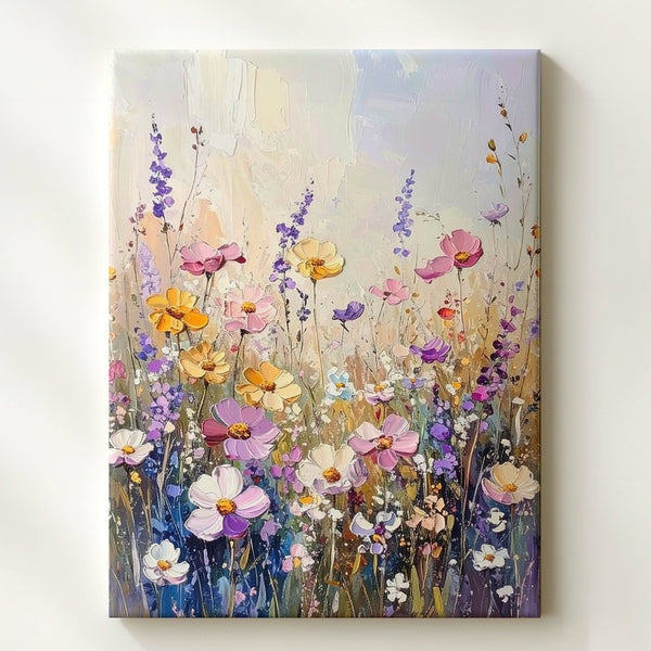 Impressionistic Wildflower Meadow Canvas – Vibrant Nature Art - Gifitto