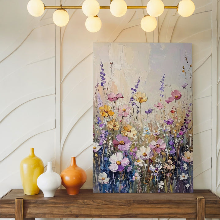 Impressionistic Wildflower Meadow Canvas – Vibrant Nature Art - Gifitto