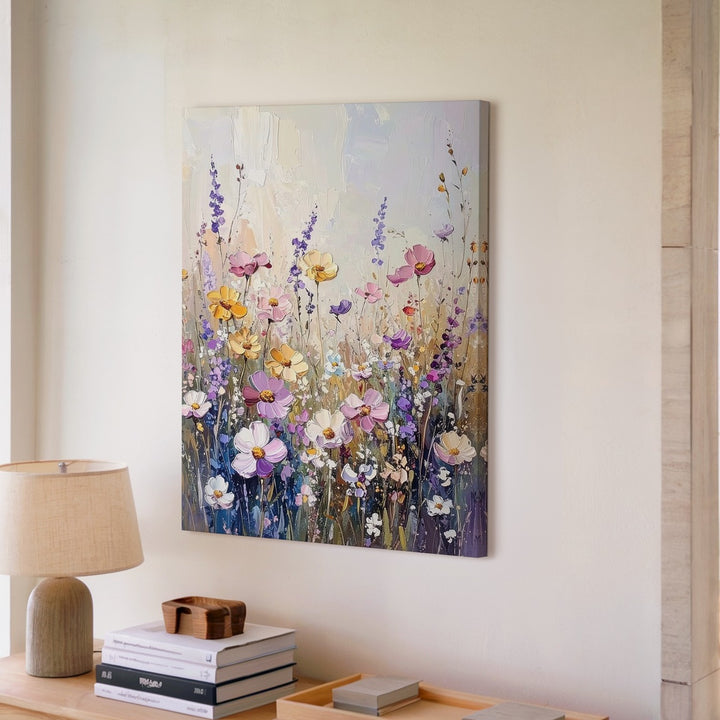 Impressionistic Wildflower Meadow Canvas – Vibrant Nature Art - Gifitto