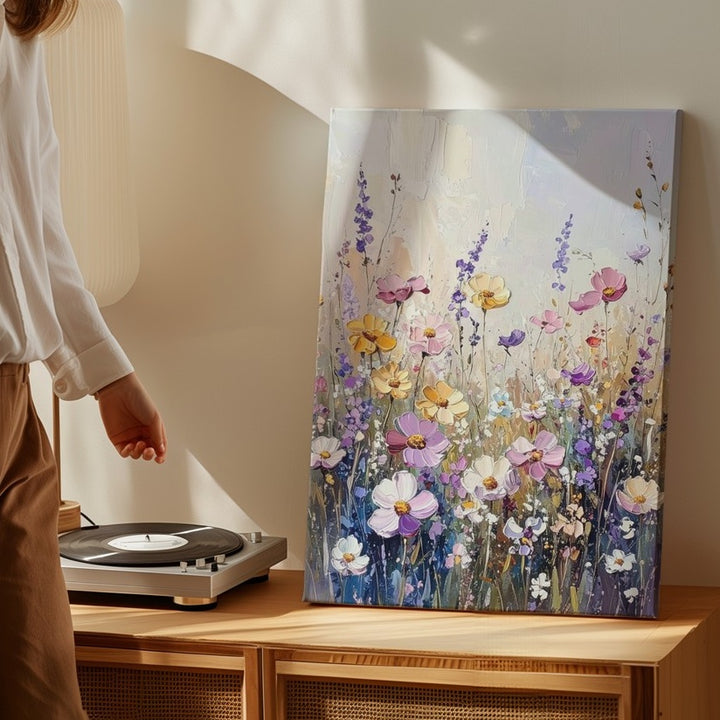 Impressionistic Wildflower Meadow Canvas – Vibrant Nature Art - Gifitto