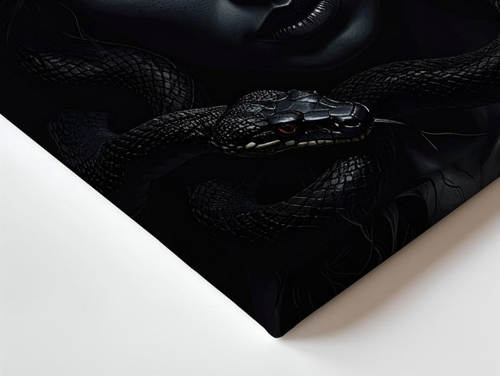 Shadow Medusa Canvas – Mysterious Woman with Glowing Eyes and Serpent Hair - Gifitto