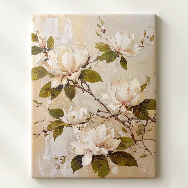 Elegant Magnolia Blossom Canvas – Timeless Floral Art - Gifitto