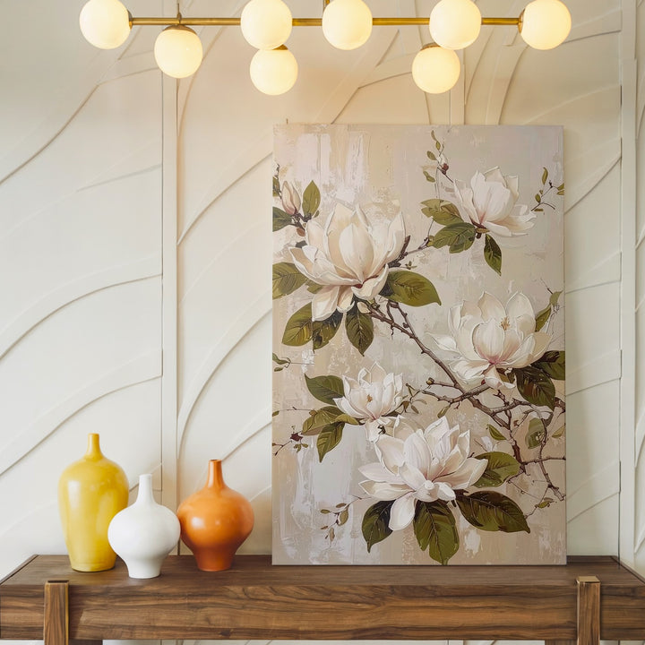 Elegant Magnolia Blossom Canvas – Timeless Floral Art - Gifitto