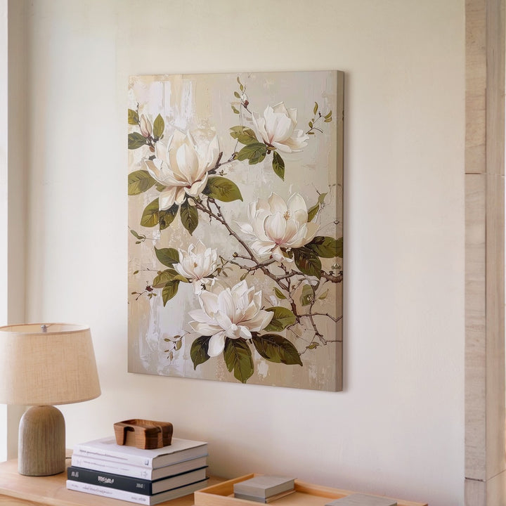 Elegant Magnolia Blossom Canvas – Timeless Floral Art - Gifitto
