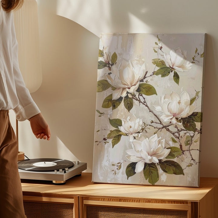 Elegant Magnolia Blossom Canvas – Timeless Floral Art - Gifitto