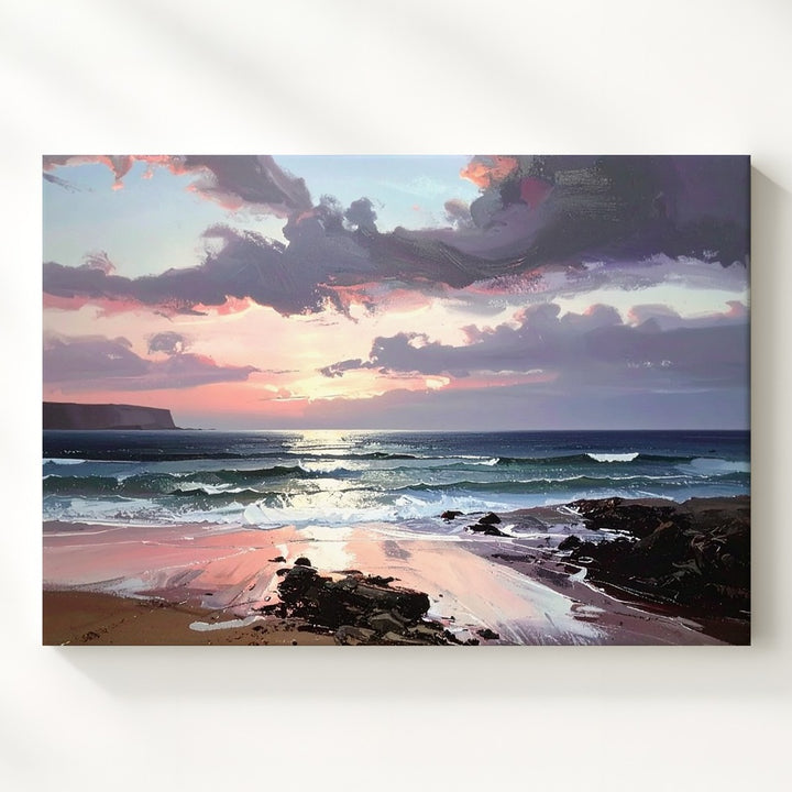 Soft Horizon Seascape Canvas – Tranquil Sunset Shoreline Wall Art - Gifitto