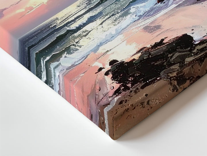 Soft Horizon Seascape Canvas – Tranquil Sunset Shoreline Wall Art - Gifitto