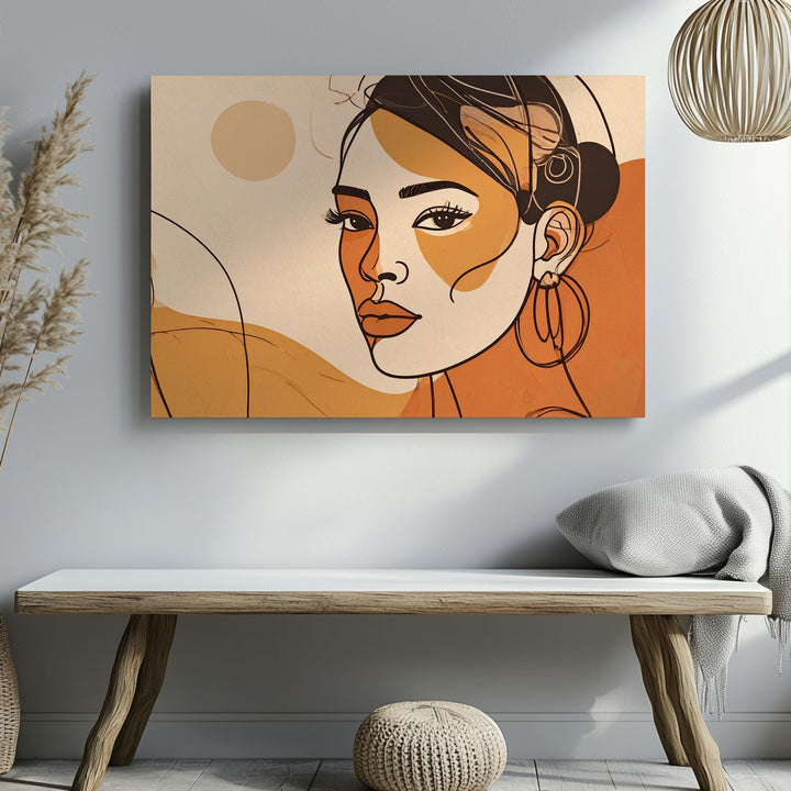 Bold Femme Portrait Canvas – Abstract Female Face with Geometric Color Blocks - Gifitto