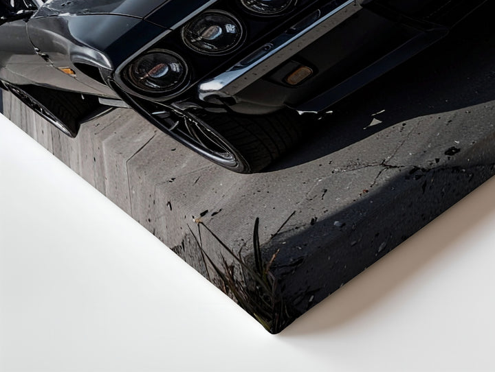 Urban Beast Canvas – Black Dodge Challenger Muscle Car Alley Scene - Gifitto