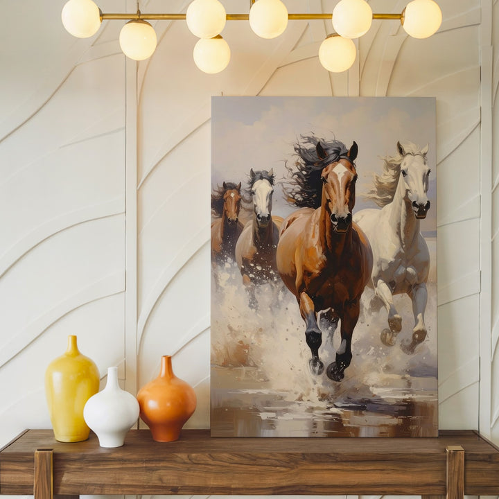 Wild Charge Canvas – Dynamic Herd of Horses in Motion - Gifitto