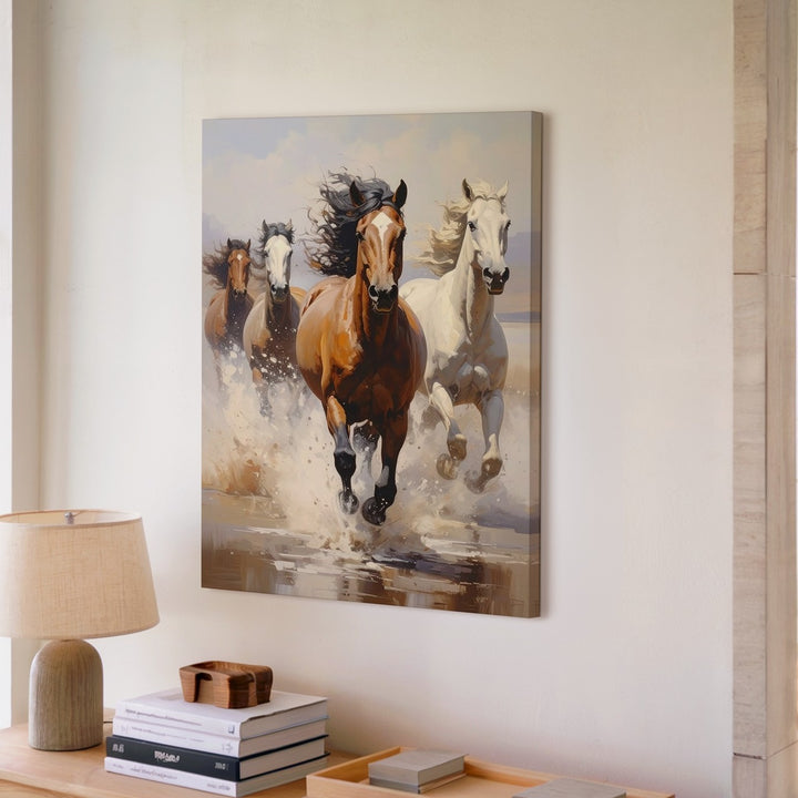 Wild Charge Canvas – Dynamic Herd of Horses in Motion - Gifitto