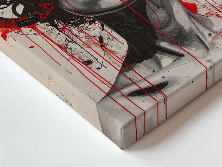 Crimson Tears Medusa Canvas – Graphic Black & White Myth Horror Art - Gifitto
