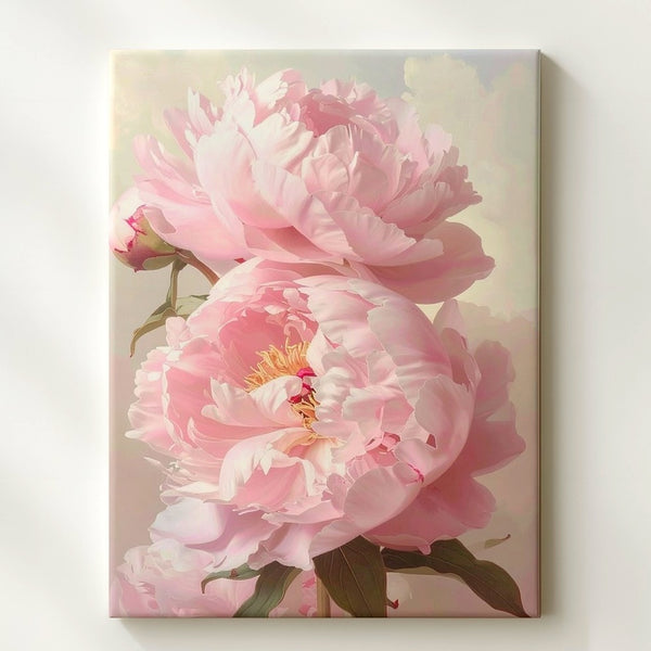 Romantic Peony Blossom Canvas – Soft-Focus Floral Art - Gifitto