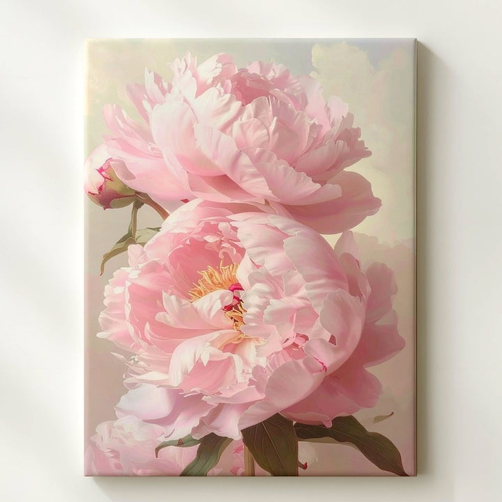 Romantic Peony Blossom Canvas – Soft-Focus Floral Art - Gifitto