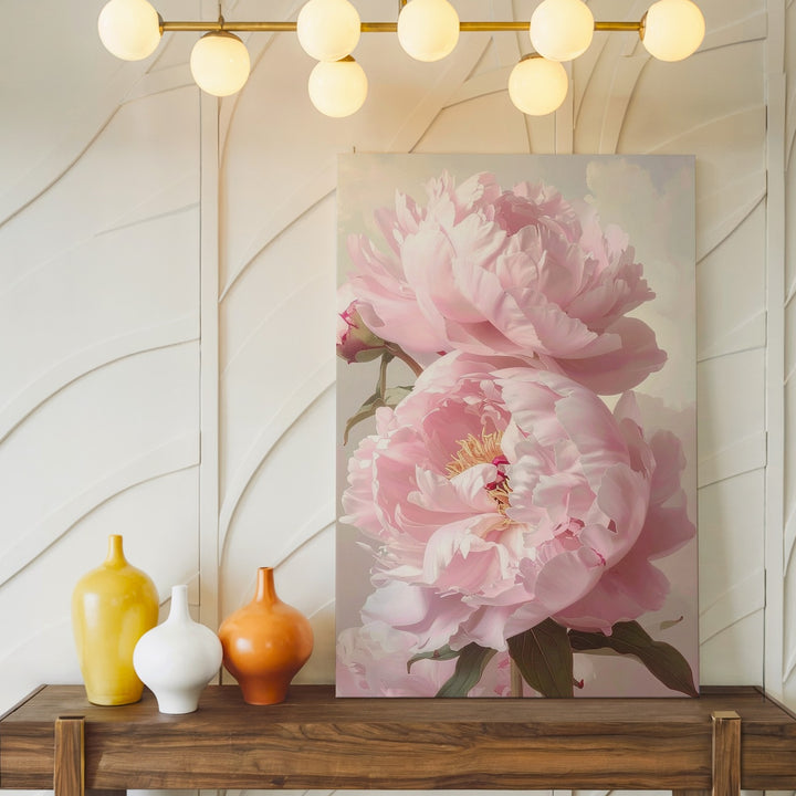 Romantic Peony Blossom Canvas – Soft-Focus Floral Art - Gifitto