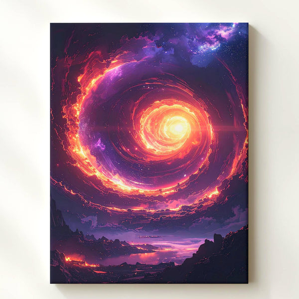 Fiery Vortex Canvas – Swirling Cosmic Energy & Nebula Mystery Art - Gifitto