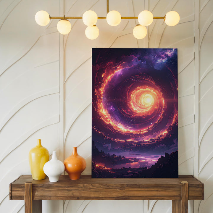 Fiery Vortex Canvas – Swirling Cosmic Energy & Nebula Mystery Art - Gifitto