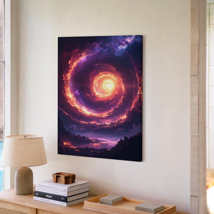 Fiery Vortex Canvas – Swirling Cosmic Energy & Nebula Mystery Art - Gifitto
