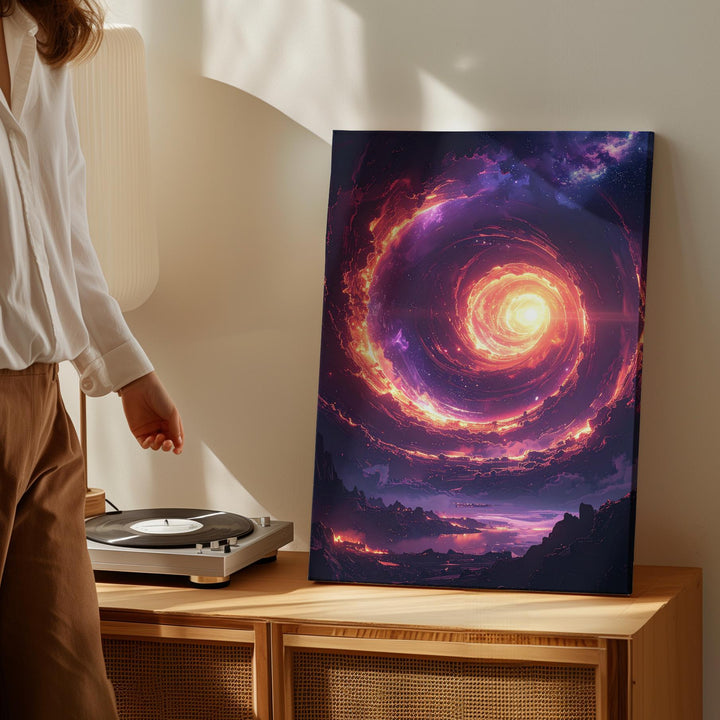 Fiery Vortex Canvas – Swirling Cosmic Energy & Nebula Mystery Art - Gifitto