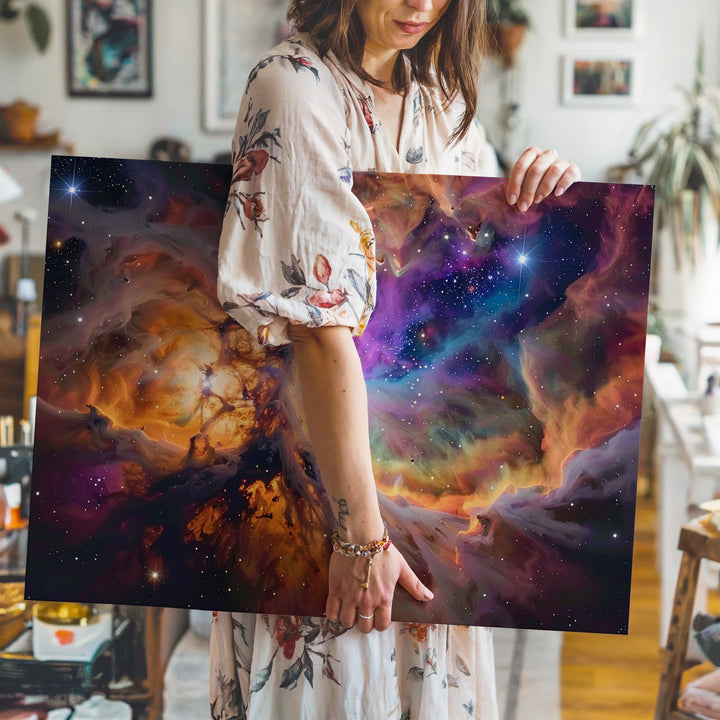 Nebula Cluster Canvas – Vibrant Cosmic Explosion of Color and Light - Gifitto