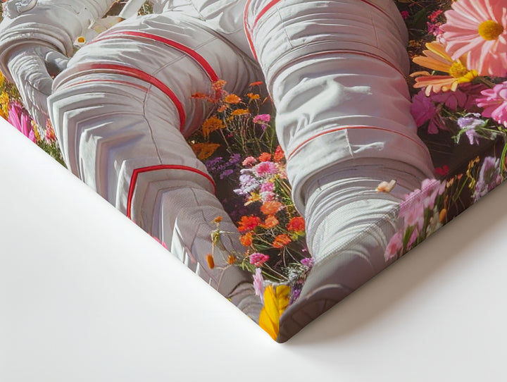 Astronaut in Flower Field Canvas – Peaceful Space Exploration & Whimsical Serenity Art - Gifitto