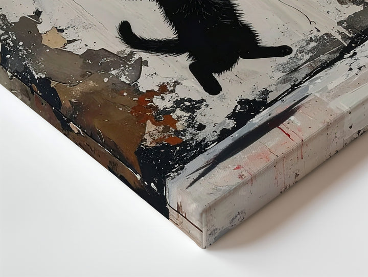 Banksy-Style Kitten & Heart Balloon Canvas – Urban Street Art Cat Print - Gifitto