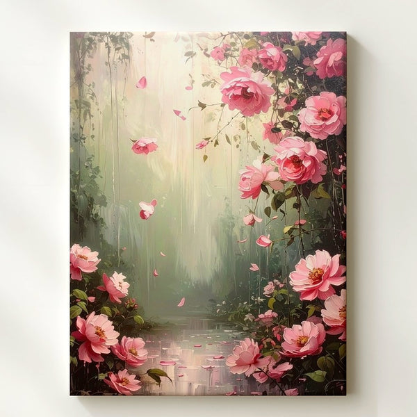 Romantic Cascading Floral Canvas – Dreamlike Garden Art - Gifitto
