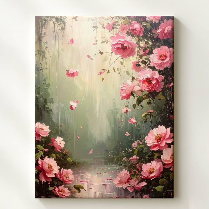 Romantic Cascading Floral Canvas – Dreamlike Garden Art - Gifitto