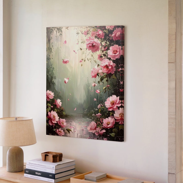 Romantic Cascading Floral Canvas – Dreamlike Garden Art - Gifitto