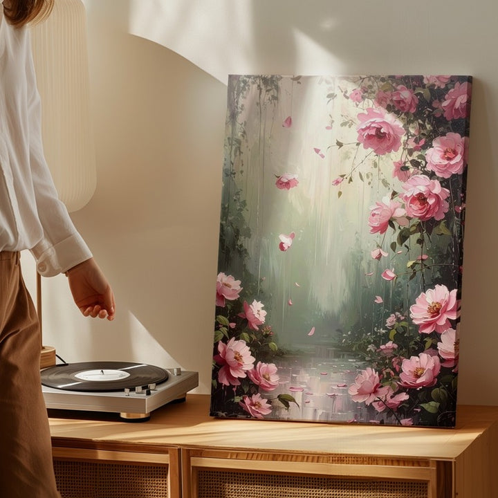 Romantic Cascading Floral Canvas – Dreamlike Garden Art - Gifitto