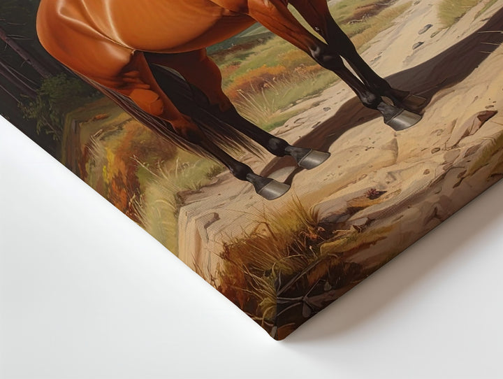 Forest Calm Canvas – Chestnut Horse in Sunlit Woodland Clearing - Gifitto