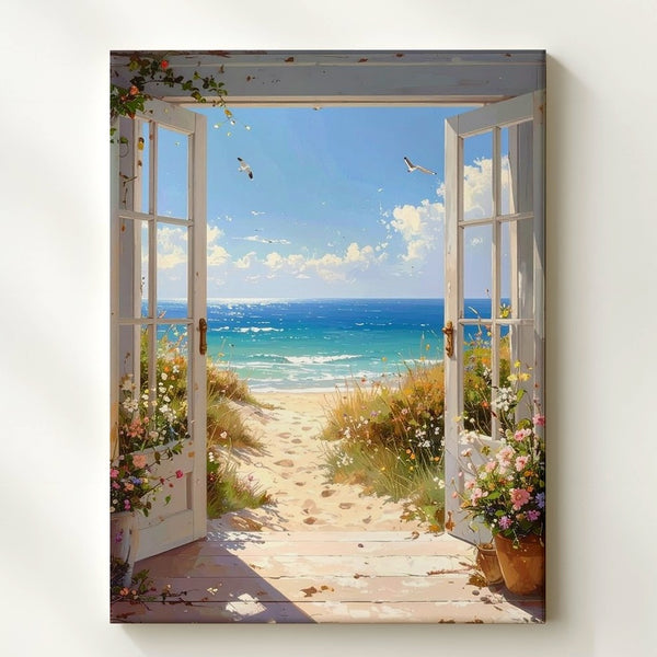 Beachview Serenity Canvas – Seaside Peace and Tranquil Horizon Art - Gifitto