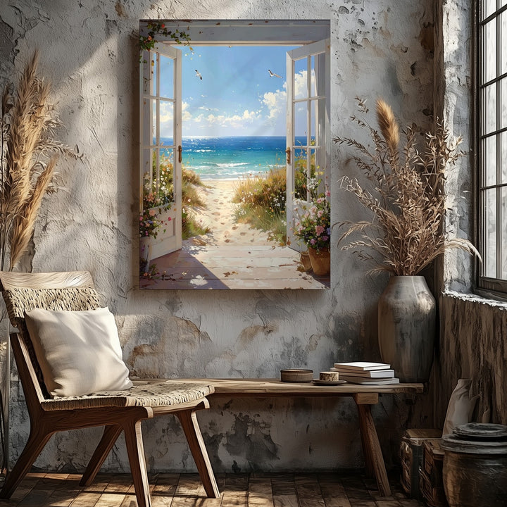 Beachview Serenity Canvas – Seaside Peace and Tranquil Horizon Art - Gifitto