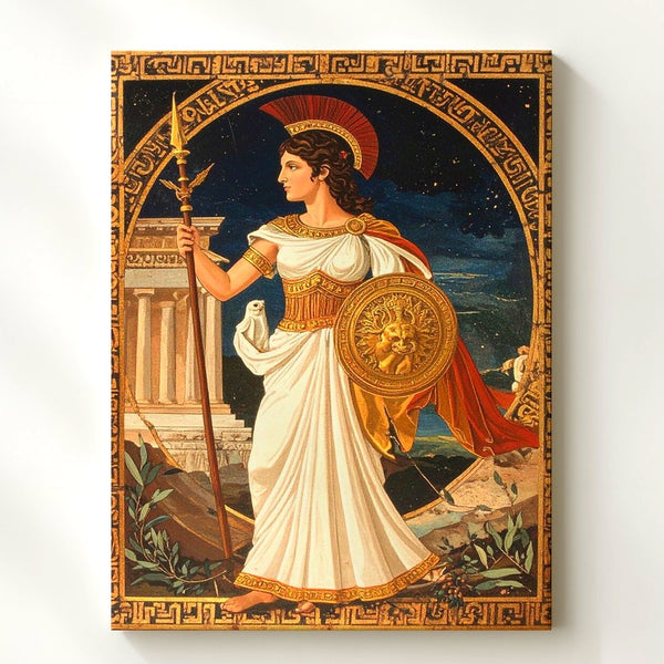 Athena Goddess Wisdom Canvas – Ancient Greek Mythology Wall Art - Gifitto