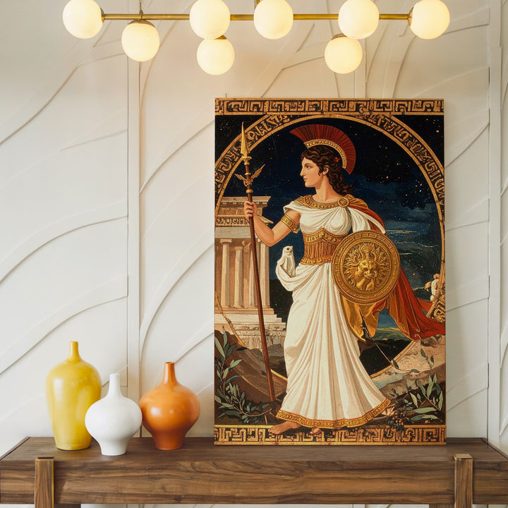 Athena Goddess Wisdom Canvas – Ancient Greek Mythology Wall Art - Gifitto